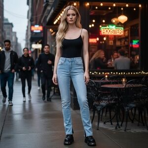 ​Express Light Wash Skyscraper Mid Rise Hyper Stretch Jeans - 8S - NWOT